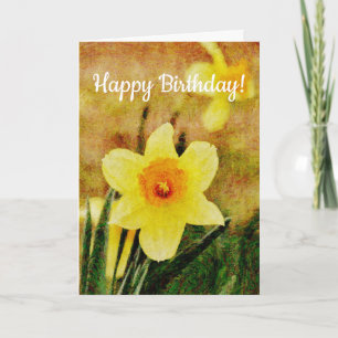 Artsy Rustic Peint Daffodil Carte Anniversaire