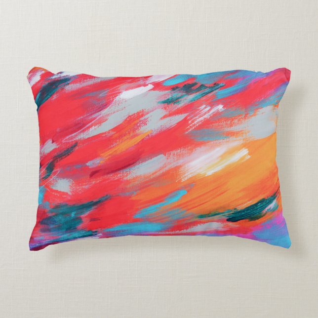 Artwork Acrylique Palette Abstraite | Coussin déco (Devant)