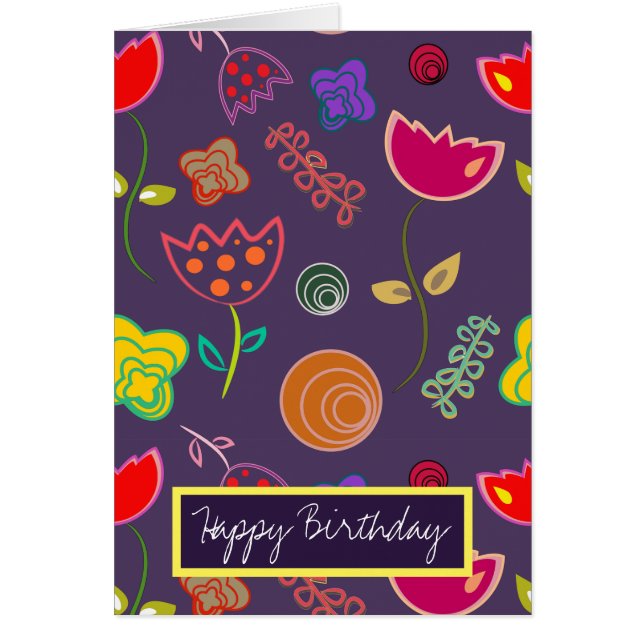 Arty moderne fleurs violettes et roses (Devant)