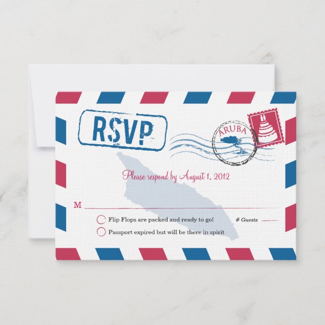 Aruba Air Mail Wedding RSVP (Devant)