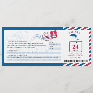Aruba Airmail Boarding Pass Invitation au mariage