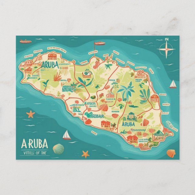 Aruba belle île carte postale (Devant)