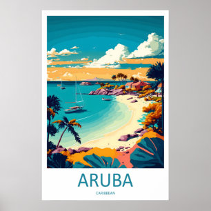 Aruba Caraïbes États-Unis Affiche de voyage Vintag