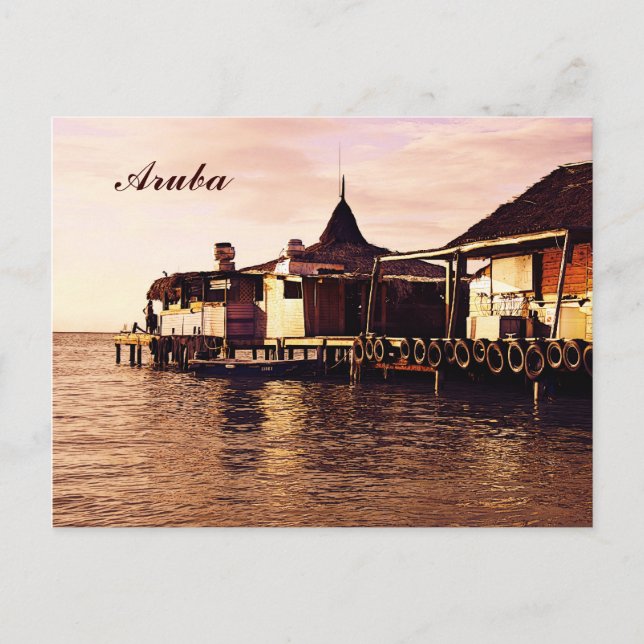 Aruba, carte postale du quai tôt le matin (Devant)