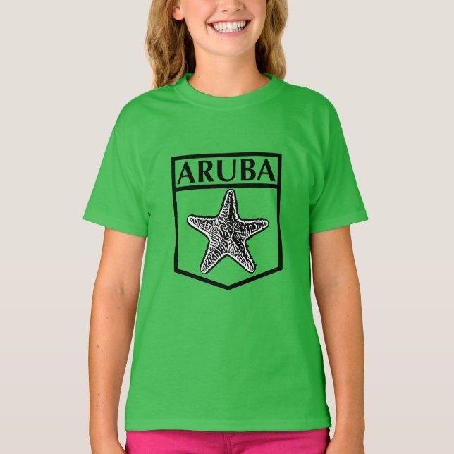 Aruba Island Design - T-shirt de base pour filles (Devant)