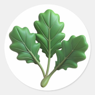 Arugula Plastic 3D - Étiquette rond brillant