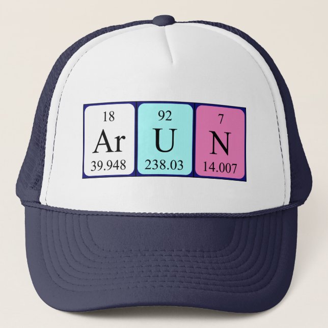Arun nom de table périodique casquette (Devant)