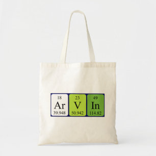 Arvin nom de table périodique sac fourre-tout