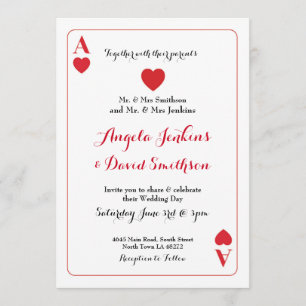 As de mariage d'invitation de partie de carte de