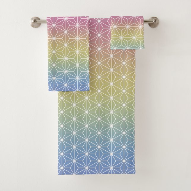 Asanoha japonais traditionnel Pascal pastel Arc-en (En situation)