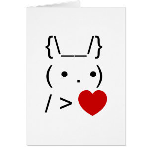 ASCII Texte Art Lapin Lapin Donner Carte Coeur