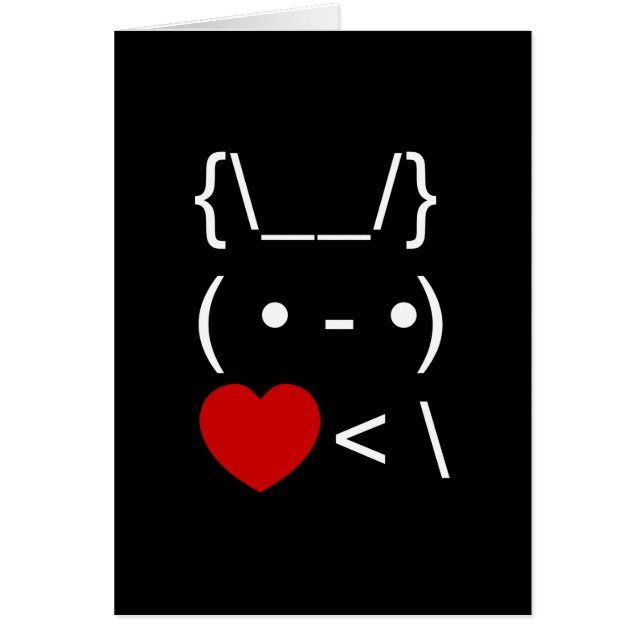 ASCII Texte Art Lapin Lapin Prendre la carte Heart (Devant)