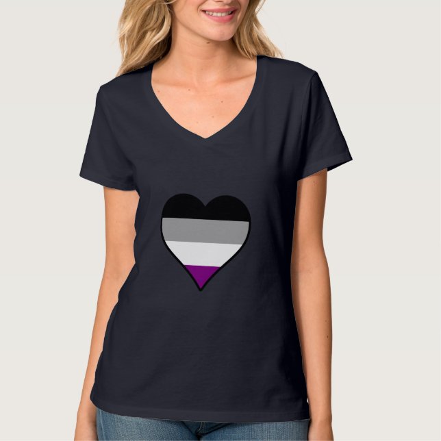 Asexualité orgueil coeur T-shirt (Devant)