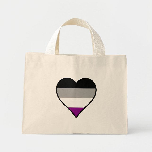 Asexuality pride heart Tote Bag (Devant)