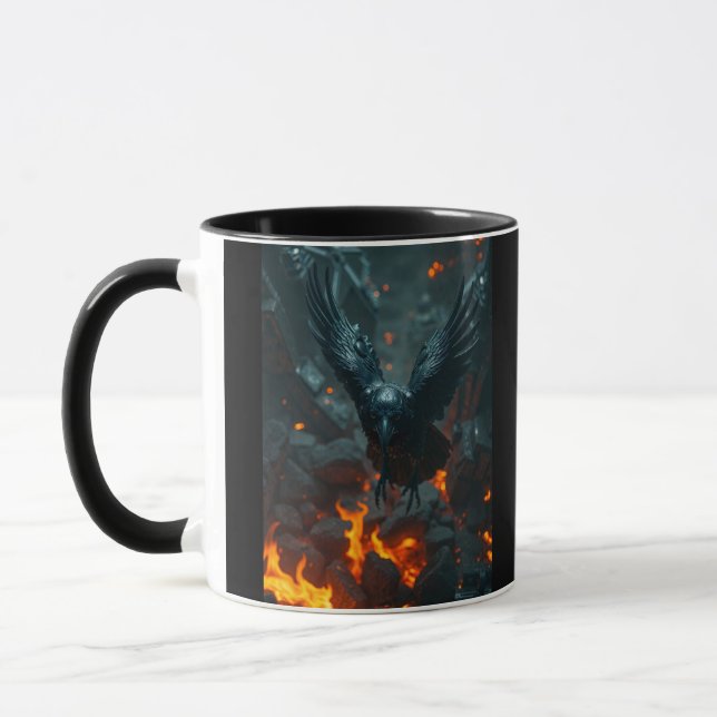 Ash and Ember – Rebirth Crow Mug | Dark Curiosity  (Gauche)