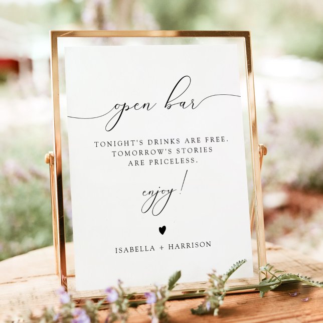 ASHER Elegance Calligraphie Open Bar Poster de boi (Créateur téléchargé)