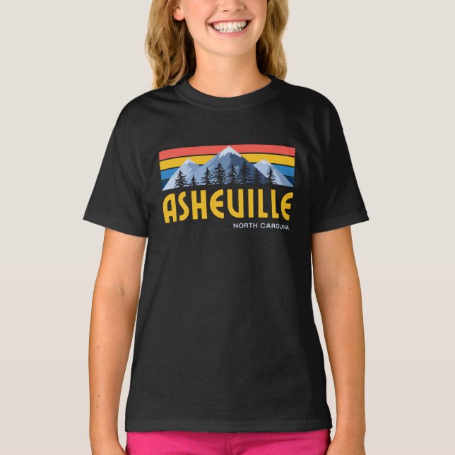 Asheville Mountains Retro Vintage T-Shirt (Devant)
