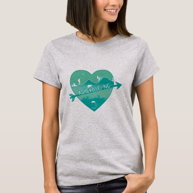Asheville, NC T-shirt - Vert (Devant)