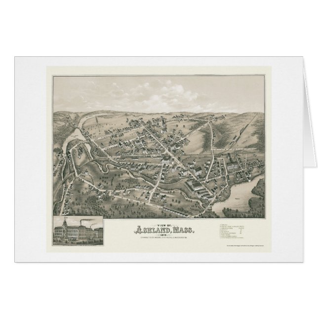 Ashland, carte panoramique de mA - 1878 (Devant horizontal)