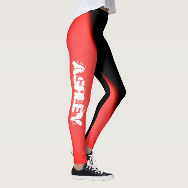Ashley Ajoutez Votre Nom Leggings Art Abstrait (Droite)