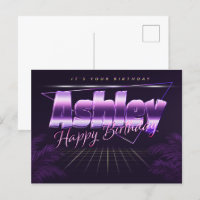 Ashley Nom Prénom Anniversaire de la carte postale