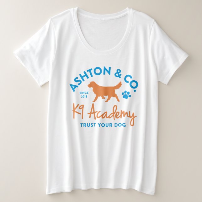 Ashton & Co. K9 Academy Femme Logo 2c Blanc (Design devant)