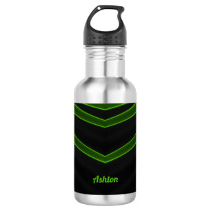 ASHTON Noir et Fluoro Bouteille d'eau verte