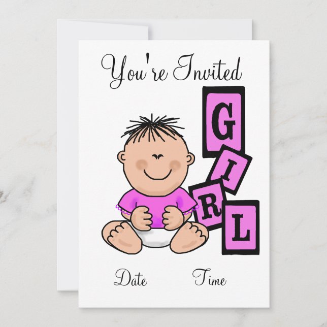 Asiatique Baby shower Invitation Personnaliser It! (Devant)