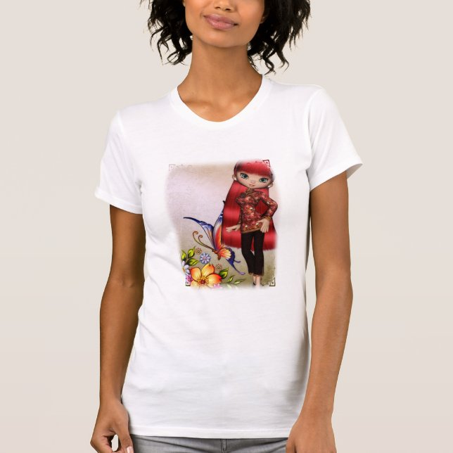 Asiatique Fleurs magnifiques Design 2 T-shirt (Devant)