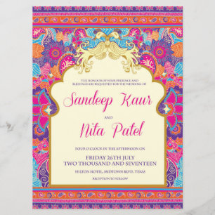 Asiatique - Mariage - Henna - Mehndi - Invitation
