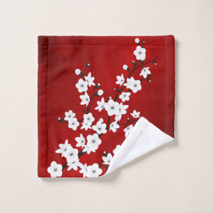 Asie Floral blanc cerisier rouge