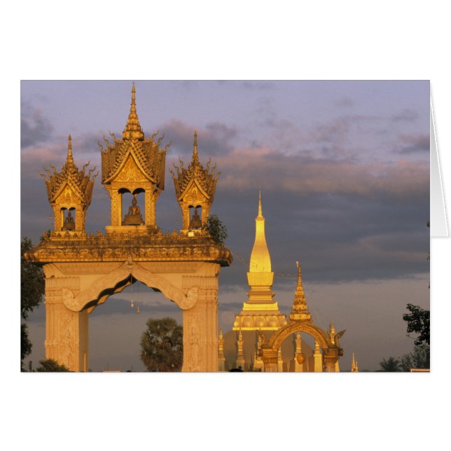 Asie, Laos, Vientiane. Temple de That Luang. (Devant horizontal)