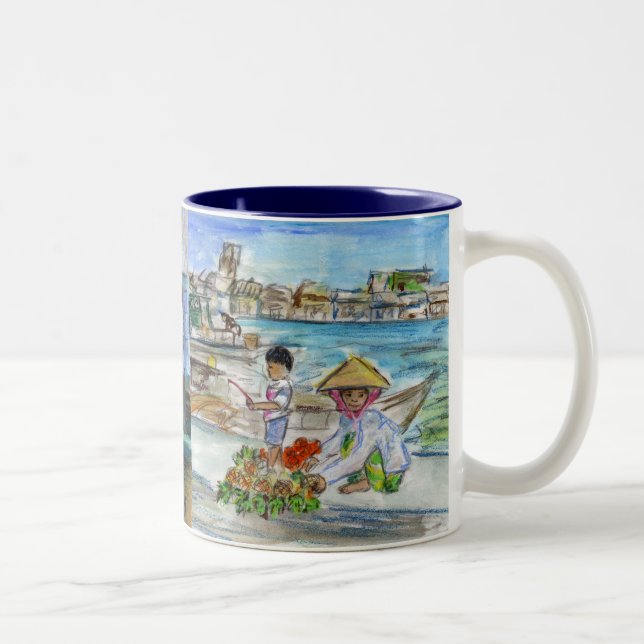 Asie Marché de l'eau Mug (Droit)