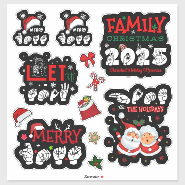 ASL Christmas Stickers (Feuille)