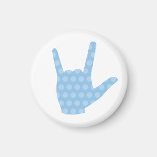 ASL I Love You Blue Dots Signal Language Magnet