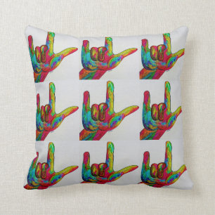 ASL je t'aime, je t'aime, JE T'AIME coussin