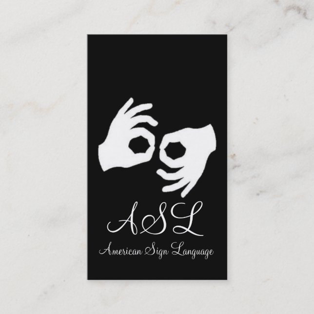 ASL, Langue des Signes, Traducteur, Carte de visit (Devant)