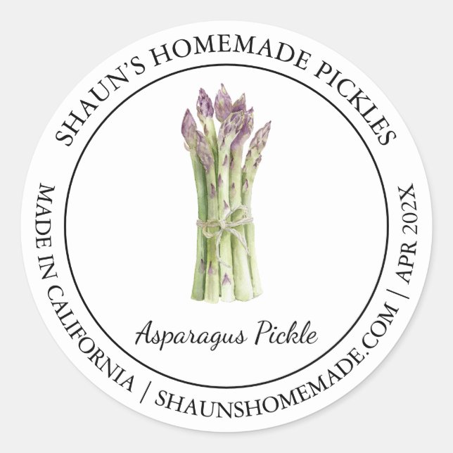 Asparagus Pickle étiquette moderne (Devant)