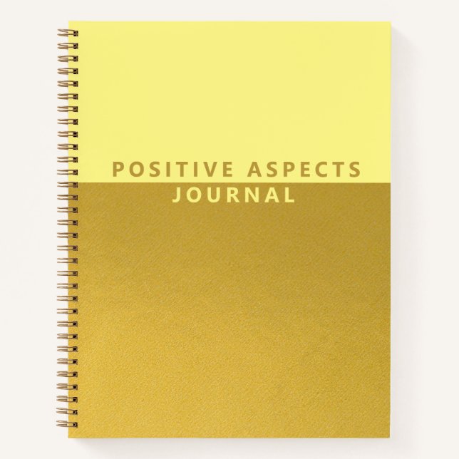 Aspects positifs Journal de Gratitude Or tendance (Devant)
