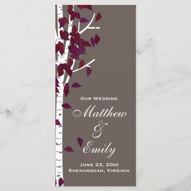 Aspen Birch Trees Programme de mariage (Devant)