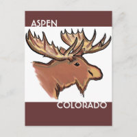 Aspen Colorado carte postale d'orignal brun