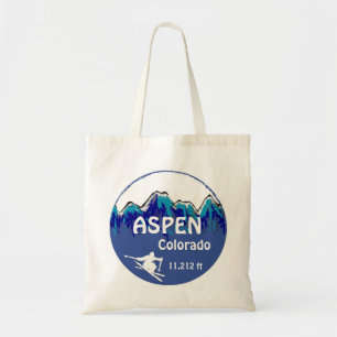 Aspen Colorado sac réutilisable d'art ski bleu