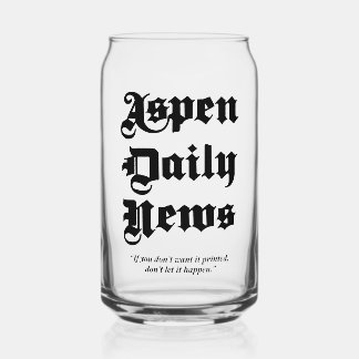 Aspen Daily News 16 oz. Verre à canne imprimé