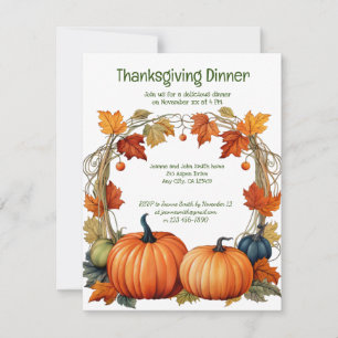 Aspen Trees Thanksgiving Day Dîner Invitation