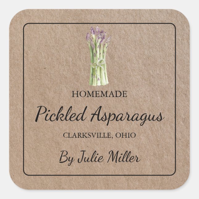 Asperges cuites maison Kraft Étiquette papier (Devant)