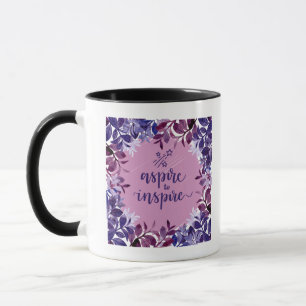 Aspire à inspirer la tasse de couleur violet