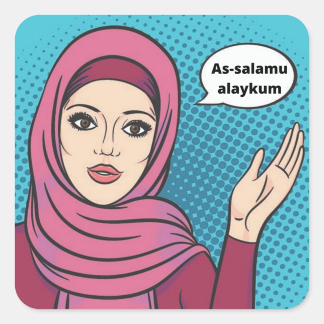 Assalamu Alaykum - Musulmane en hijab Sticker (Devant)