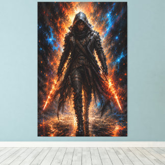 Assassin Lié aux Flammes | Impression sur Toile de