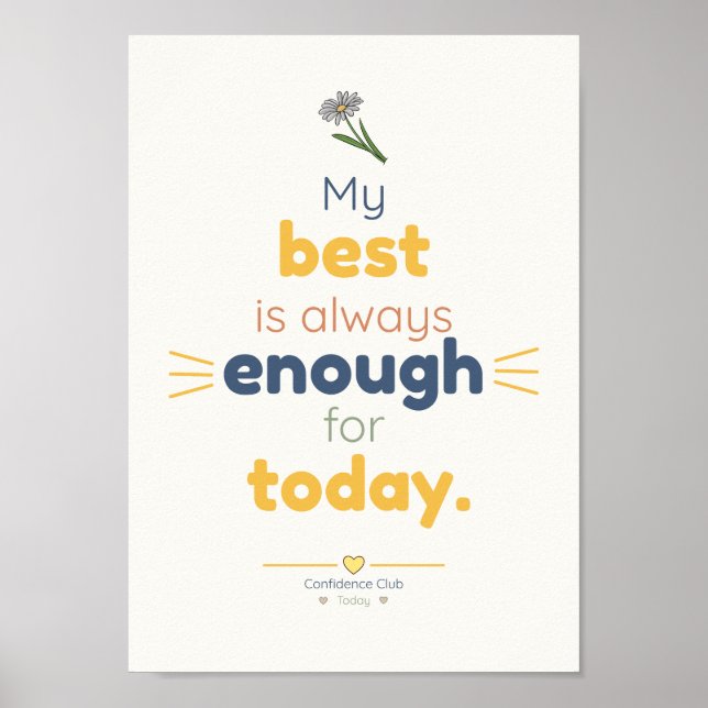 Assez | Affiche d'affirmation pour enfants (Devant)