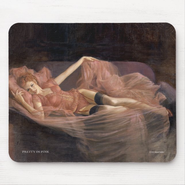 "ASSEZ DANS" le tapis de souris de pin-up ROSE de (Devant)